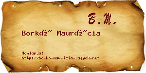 Borkó Maurícia névjegykártya